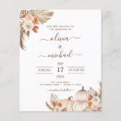Budget Fall Wedding Pumpkins Pampas Grass Flyer (Voorkant)