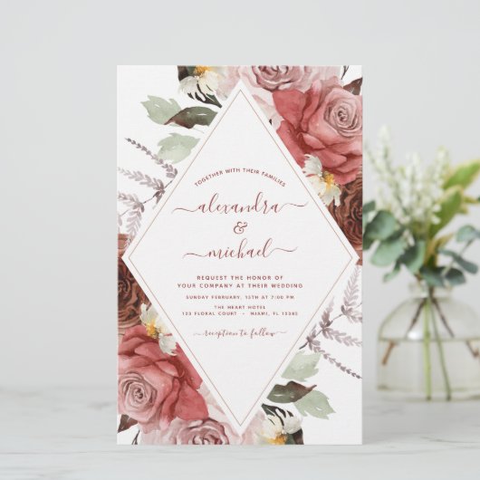 Budget Fall Wedding Terracotta Floral (Staand voorkant)