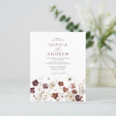 Budget Fall Wildflowers Wedding Invitation (Staand voorkant)
