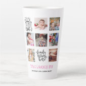 Budget Familie Fotocollage Cadeau Grootouder Oma O Latte Mok (Voorkant)