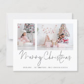 Budget Famille 2 Photos Script Joyeux Noël Carte (Devant)