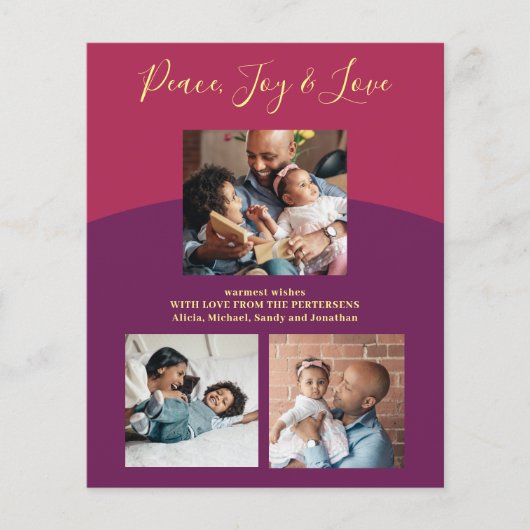 Budget famille photo collage moderne carte de vaca (Devant)