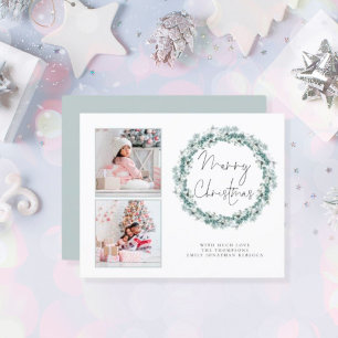 Budget Family 2 Blauwgroen "Merry Kerstmis"-Kaart