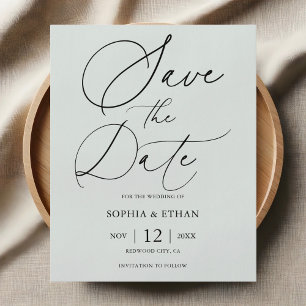 Budget Fancy Script Bruiloft Save The Date Flyer