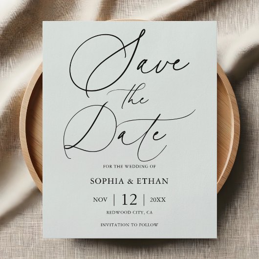 Budget Fancy Script Bruiloft Save The Date Flyer