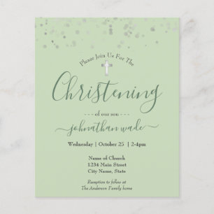 Budget Fancy script Christening Flyer