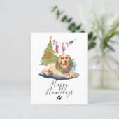 BUDGET feestdagen Gele labrador Dog Kerstmis (Staand voorkant)