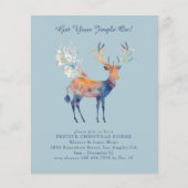 Budget Feestelijke Rendier Kerstfeest Uitnodigen (Voorkant)