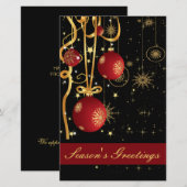 Budget Festif Rouge or Affaires Carte de vacances (Devant / Derrière)