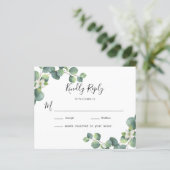 budget feuillage feuille Eucalyptus Mariage Carte  (Debout devant)