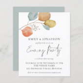 Budget Feuille tendance Mariage soirée Invitation (Devant / Derrière)