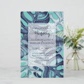 BUDGET Feuille tropicale Bleu Turquoise Mariage In (Debout devant)