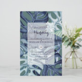 BUDGET Feuille tropicale Bleu Turquoise Mariage In (Debout devant)