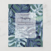 BUDGET Feuille tropicale Bleu Turquoise Mariage In (Devant)
