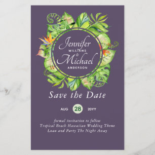BUDGET Feuille tropicale Mariage Hawaiian Luau