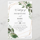 Budget Feuilles & Eucalyptus Gold Mariage MEDIUM (Devant)