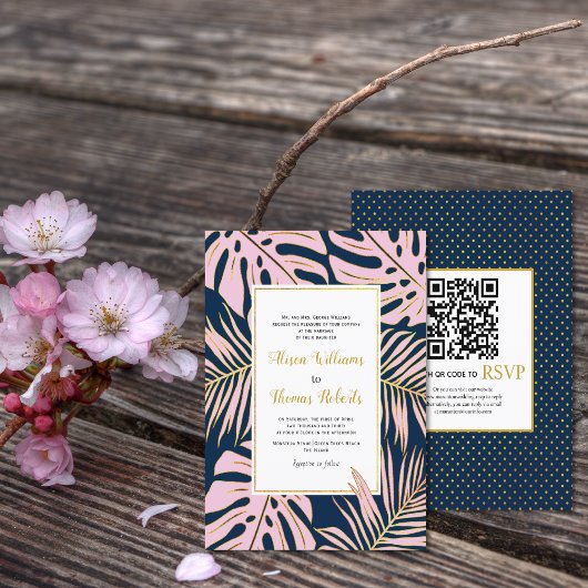 BUDGET feuilles tropicaux faire-part de mariage de