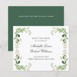 BUDGET Feuilles vertes Mariage d'été ENREGISTRER L