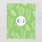 Budget Fiesta Cactus Green Wedding Uitnodiging (Achterkant)