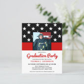 Budget Firefighter Graduter Party Photo Invite (Staand voorkant)