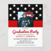 Budget Firefighter Graduter Party Photo Invite (Voorkant)