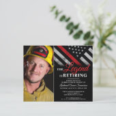 Budget Firefighter Retirement Foto Uitnodiging (Staand voorkant)