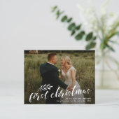 Budget First Kerstbruiloft Foto Feestdagenkaart (Staand voorkant)