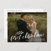 Budget First Kerstbruiloft Foto Feestdagenkaart (Voorkant / Achterkant)