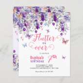 BUDGET Fladder over Vlinder Bloemige Verjaardag (Voorkant / Achterkant)