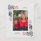 Budget Fleurs d'hiver Carte photo de Noël de neige (Devant)