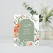 Budget Floral Arch Sage Peach Weddenschap (Staand voorkant)