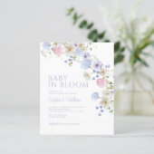 Budget Floral Baby in Bloom Shower Invitation (Staand voorkant)