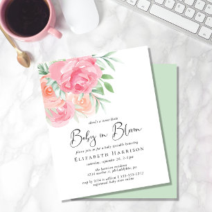 Budget Floral Baby in Bloom Sprinkle Uitnodiging
