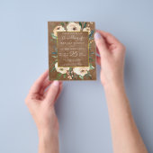 Budget Floral Beige Gold Brown Wedding Invitation Flyer (Hand)