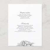 Budget  Floral Black White Wedding Invite (Achterkant)