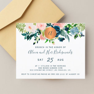 Budget floral bridesmaids brunch uitnodiging
