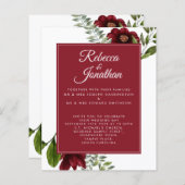 Budget Floral Burgundy Red Wedding (Voorkant / Achterkant)
