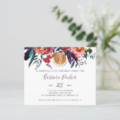 Budget floral chic 80th verjaardagsfeestuitnodigin (Staand voorkant)