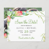Budget floral chic script foto's bruiloft op datum (Voorkant / Achterkant)