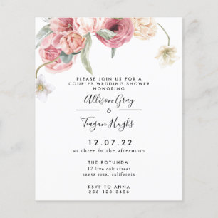 BUDGET Floral Couples Shower Invitation   Annabeth Flyer
