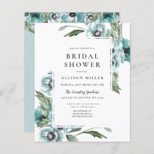 Budget Floral Dusty Blue Bridal Shower