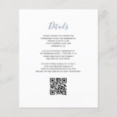 Budget Floral Dusty Blue QR Code Huwelijksuitnodig (Achterkant)