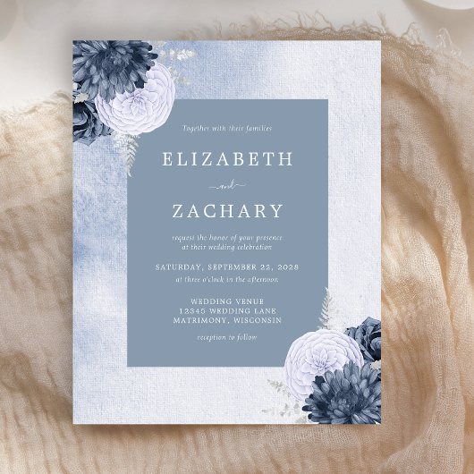 Budget Floral Dusty Blue Silver Wedding