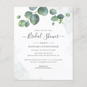 Budget Floral Eucalyptus Script Vrijgezellenfeest