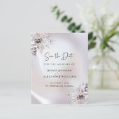 Budget Floral Eucalyptus Wedding Save the Date (Staand voorkant)