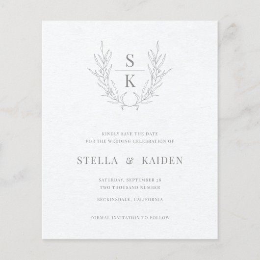 Budget Floral Feuilles Esquisse Mariage Enregistre (Devant)