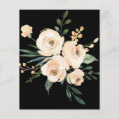 Budget Floral Gold Black Weduwen Invitation Flyer (Achterkant)