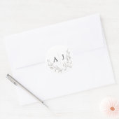 Budget Floral Monogram Seal Ronde Sticker (Envelop)