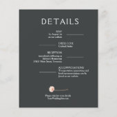 Budget Floral op Onyx Wedding All in One Invites (Achterkant)