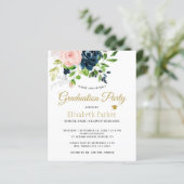 Budget floral photograduparty Uitnodiging (Staand voorkant)